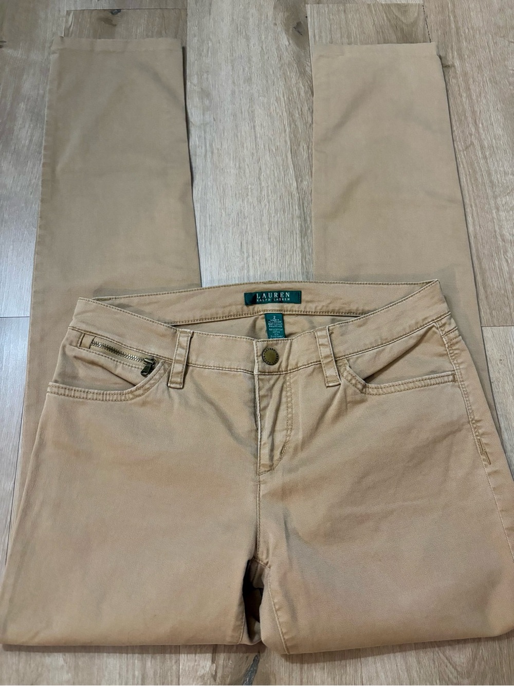 Women’s Lauren Ralph Lauren Beige Cotton Straight Leg Jeans - Size 2